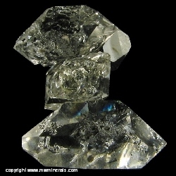 Minerals Specimen: Stacked Herkimer Diamonds from Herkimer, New York, USA Minerals Specimen: Stacked Herkimer Diamonds from Herkimer, New York, USA