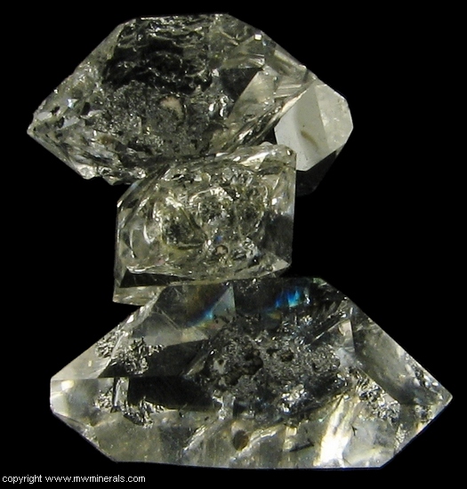 Mineral Specimen: Stacked Herkimer Diamonds from Herkimer, New York, USA