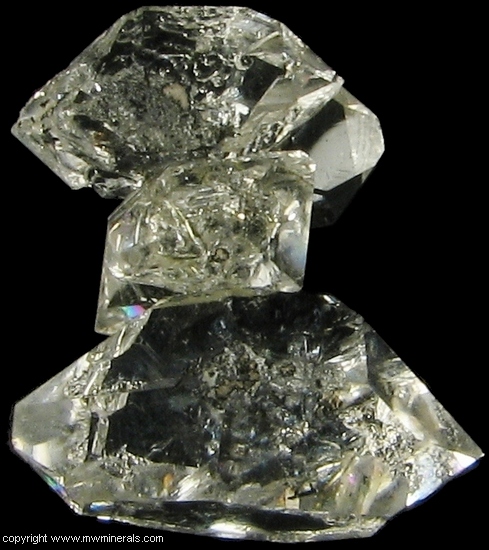 Mineral Specimen: Stacked Herkimer Diamonds from Herkimer, New York, USA