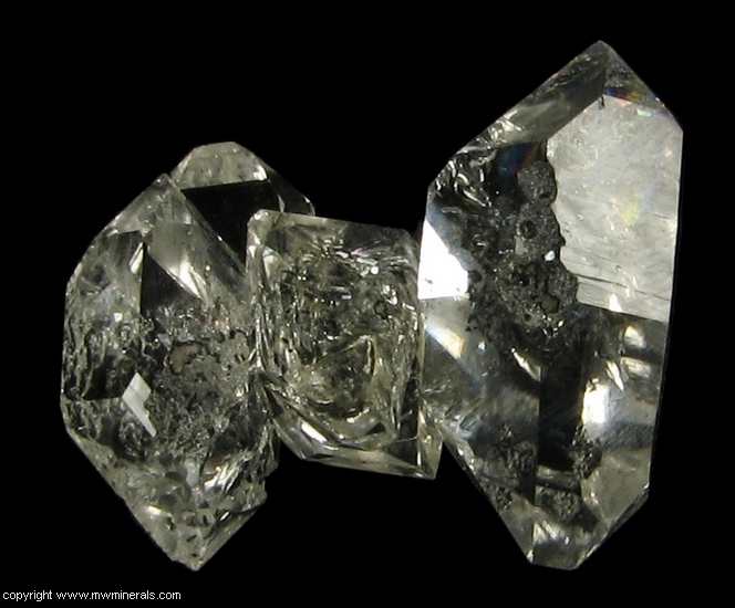 Mineral Specimen: Stacked Herkimer Diamonds from Herkimer, New York, USA