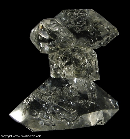 Mineral Specimen: Stacked Herkimer Diamonds from Herkimer, New York, USA
