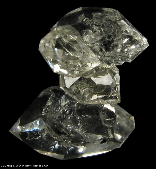 Mineral Specimen: Stacked Herkimer Diamonds from Herkimer, New York, USA