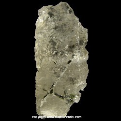 Mineral Specimen: Epidote included in Quartz from Fazenda Rubin Pimenta Mine, Capelinha, Jequitinhonha valley, Minas Gerais, Brazil Mineral Specimen: Epidote included in Quartz from Fazenda Rubin Pimenta Mine, Capelinha, Jequitinhonha valley, Minas Gerais, Brazil