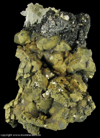 Mineral Specimen: Chalcopyrite, Pyrite, Sphalerite, Galena and Quartz from Madan District, Southern Rodope Mountains, Bulgaria