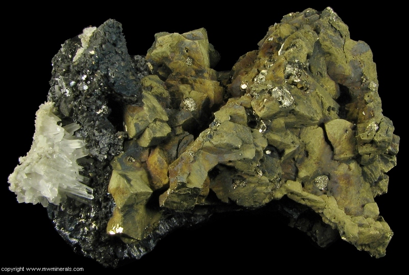 Mineral Specimen: Chalcopyrite, Pyrite, Sphalerite, Galena and Quartz from Madan District, Southern Rodope Mountains, Bulgaria