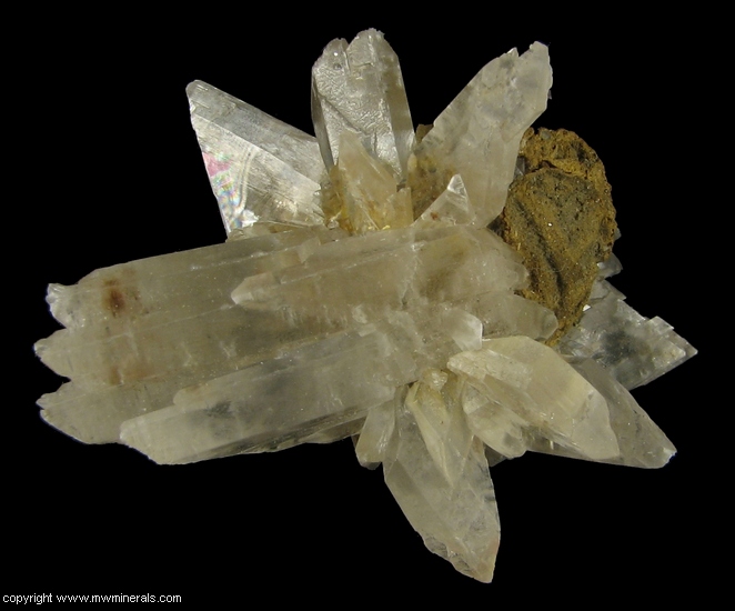 Mineral Specimen: Selenite Crystals on Red Curved Satin Spar from Fort Wahington, Prince George's County, Maryland, USA