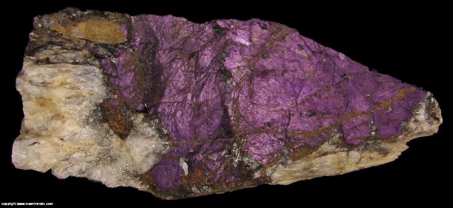 Mineral Specimen: Purpurite from Cameroon pegmatite, Goabeb Farm 63, Karibib District, Erongo Region, Namibia