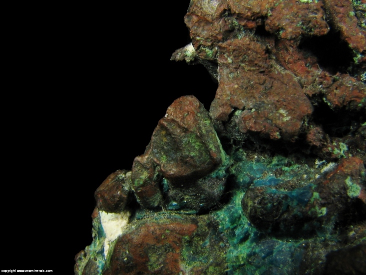 Mineral Specimen: Native Copper Crystals with Chrysocolla from Rio Cascudo, Laranjeiras do Sul, Parana, Brazil