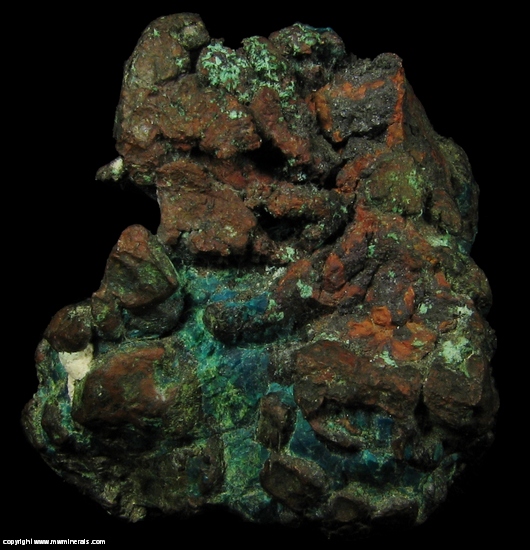 Mineral Specimen: Native Copper Crystals with Chrysocolla from Rio Cascudo, Laranjeiras do Sul, Parana, Brazil