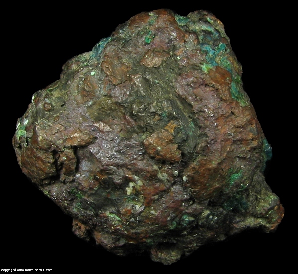 Mineral Specimen: Native Copper Crystals with Chrysocolla from Rio Cascudo, Laranjeiras do Sul, Parana, Brazil