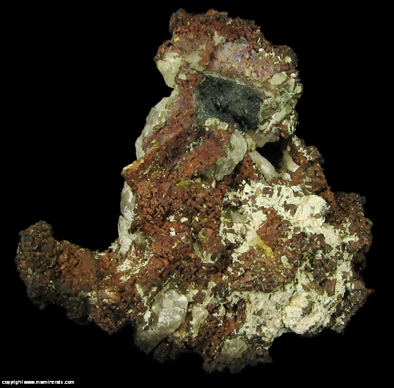 Mineral Specimen: Native Copper with Quartz and casts after Quartz from Santa Rosa, Rio Grande do Sul, Brazil