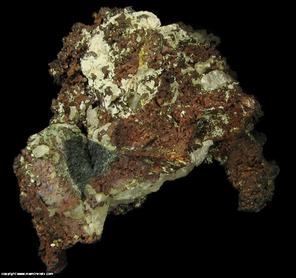 Mineral Specimen: Native Copper with Quartz and casts after Quartz from Santa Rosa, Rio Grande do Sul, Brazil