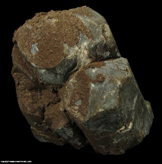 Mineral Specimen: Fluorapatite coated with Hematite from Pea Ridge Mine, Sullivan, Washington Co., Missouri, USA