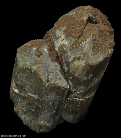 Mineral Specimen: Fluorapatite coated with Hematite from Pea Ridge Mine, Sullivan, Washington Co., Missouri, USA