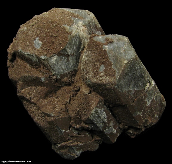 Mineral Specimen: Fluorapatite coated with Hematite from Pea Ridge Mine, Sullivan, Washington Co., Missouri, USA