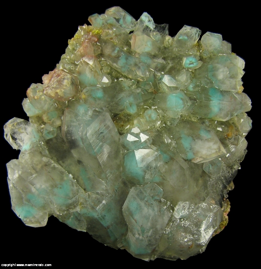 Mineral Specimen: Ajoite included in Quartz from Messina mine, Messina District, Limpopo Province, South Africa