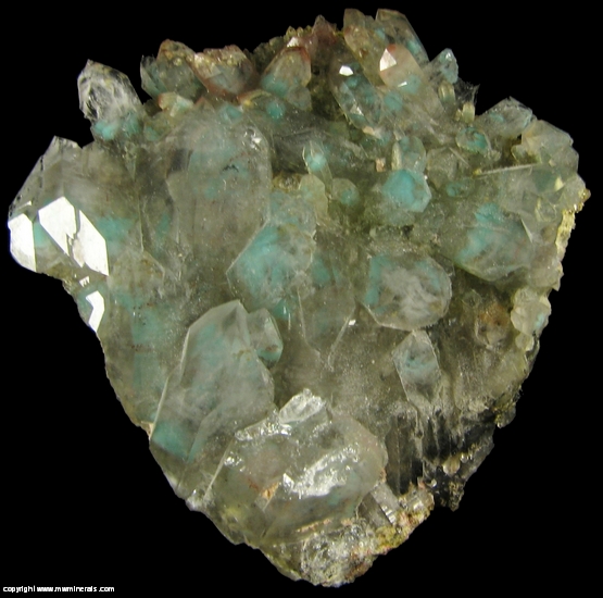 Mineral Specimen: Ajoite included in Quartz from Messina mine, Messina District, Limpopo Province, South Africa
