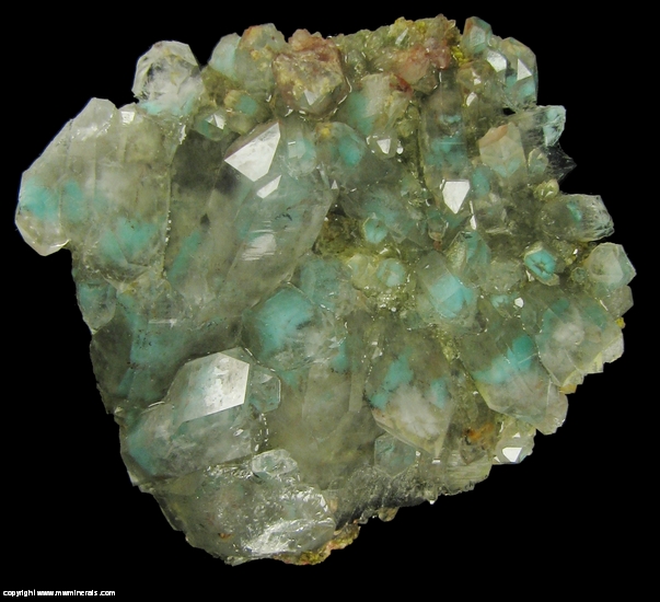 Mineral Specimen: Ajoite included in Quartz from Messina mine, Messina District, Limpopo Province, South Africa