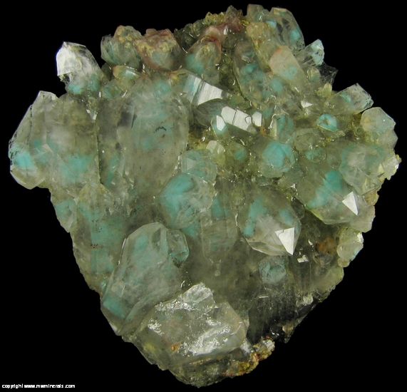 Mineral Specimen: Ajoite included in Quartz from Messina mine, Messina District, Limpopo Province, South Africa