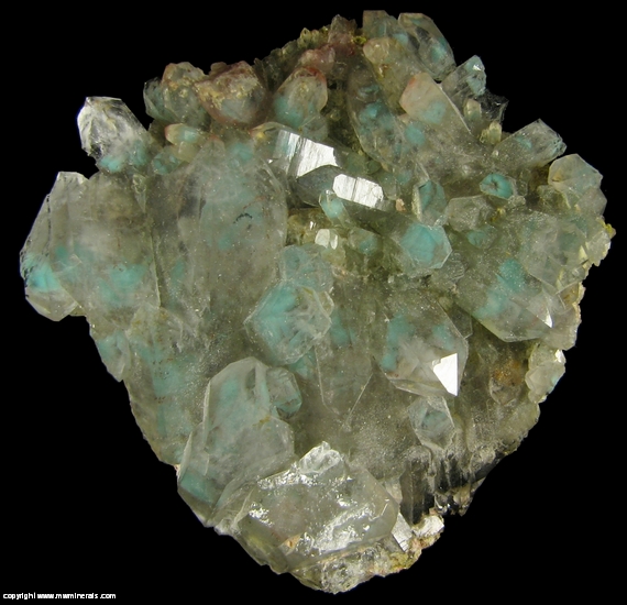 Mineral Specimen: Ajoite included in Quartz from Messina mine, Messina District, Limpopo Province, South Africa