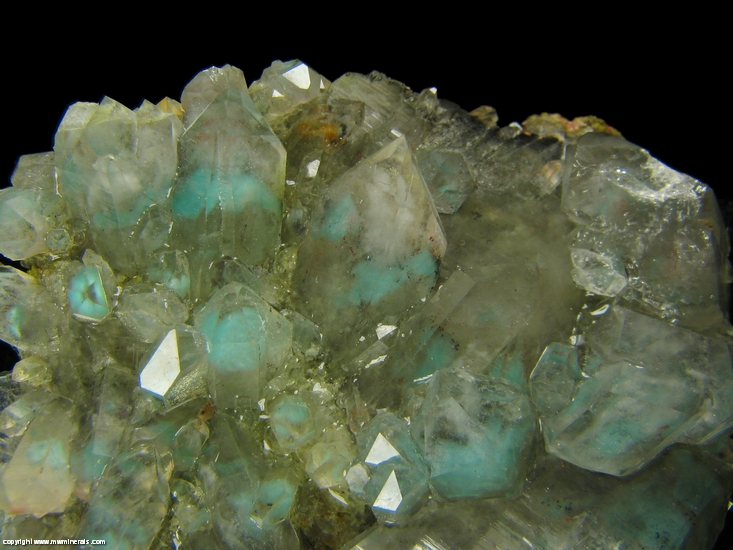 Mineral Specimen: Ajoite included in Quartz from Messina mine, Messina District, Limpopo Province, South Africa