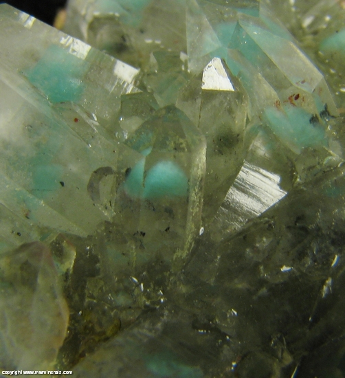 Mineral Specimen: Ajoite included in Quartz from Messina mine, Messina District, Limpopo Province, South Africa
