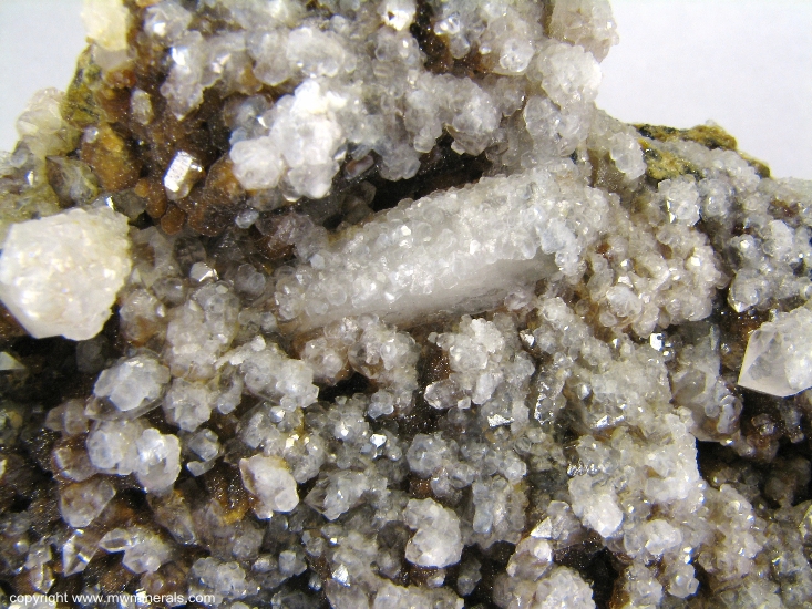 Mineral Specimen: Andradite Garnet and Quartz from El Mochito Mine, El Mocho, Santa Barbara Department, Honduras