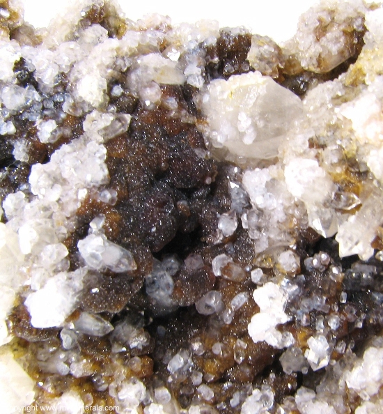 Mineral Specimen: Andradite Garnet and Quartz from El Mochito Mine, El Mocho, Santa Barbara Department, Honduras