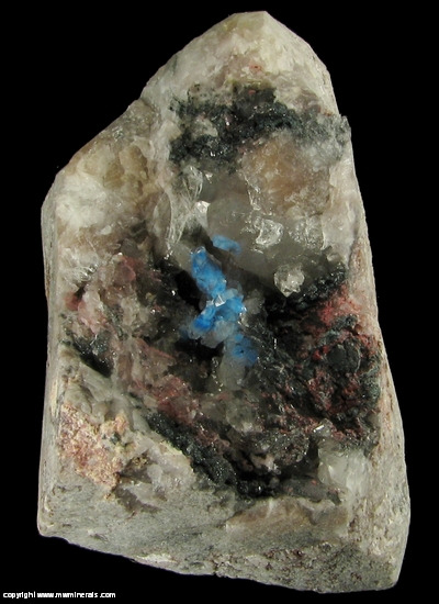 Mineral Specimen: Papagoite included in Quartz with Hematite from Messina mine, Messina District, Limpopo Province, South Africa