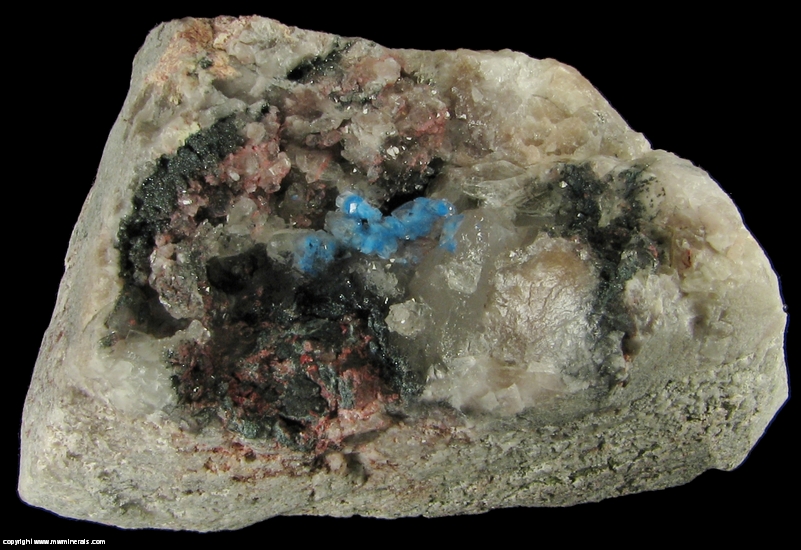 Mineral Specimen: Papagoite included in Quartz with Hematite from Messina mine, Messina District, Limpopo Province, South Africa
