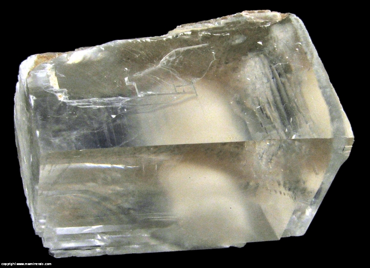 Mineral Specimen: Okenite Included in Optical Calcite from Mumbai District, Maharashtra, India