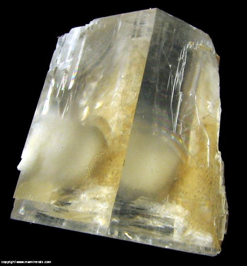 Mineral Specimen: Okenite Included in Optical Calcite from Mumbai District, Maharashtra, India