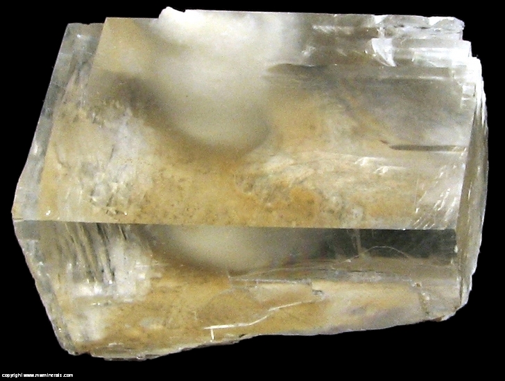 Mineral Specimen: Okenite Included in Optical Calcite from Mumbai District, Maharashtra, India