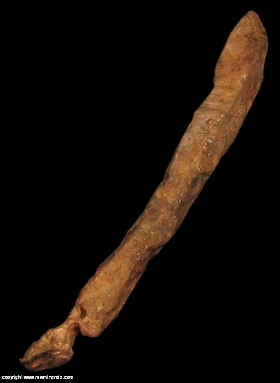 Mineral Specimen: Elongated Spinel Twin Copper Crystal from Keweenaw Peninsula, Michigan, USA