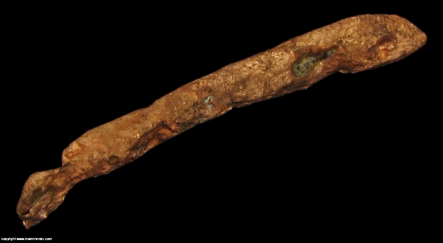 Mineral Specimen: Elongated Spinel Twin Copper Crystal from Keweenaw Peninsula, Michigan, USA