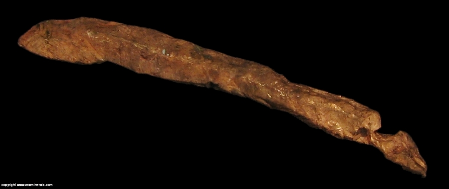 Mineral Specimen: Elongated Spinel Twin Copper Crystal from Keweenaw Peninsula, Michigan, USA