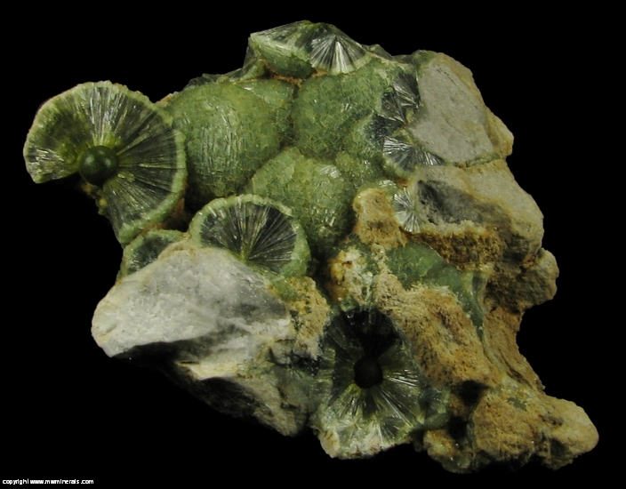 Mineral Specimen: Wavellite from Mauldin Mountain Quarries, Mauldin Mt., Montgomery Co., Arkansas, USA