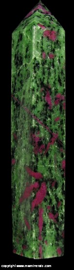Mineral Specimen: Ruby Zoisite (Anyolite) Polsihed Obelisk - Corundum, Zoisite and Tseckermakite from Longido, Mt Kilimanjaro, Kilimanjaro Region, Tanzania