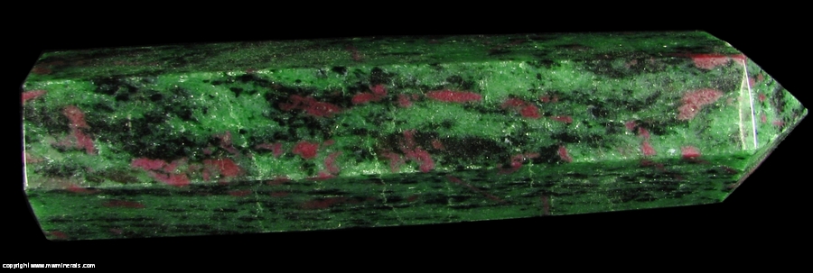 Mineral Specimen: Ruby Zoisite (Anyolite) Polsihed Obelisk - Corundum, Zoisite and Tseckermakite from Longido, Mt Kilimanjaro, Kilimanjaro Region, Tanzania