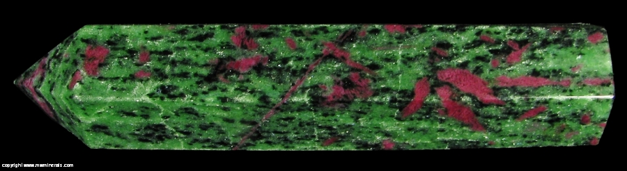 Mineral Specimen: Ruby Zoisite (Anyolite) Polsihed Obelisk - Corundum, Zoisite and Tseckermakite from Longido, Mt Kilimanjaro, Kilimanjaro Region, Tanzania