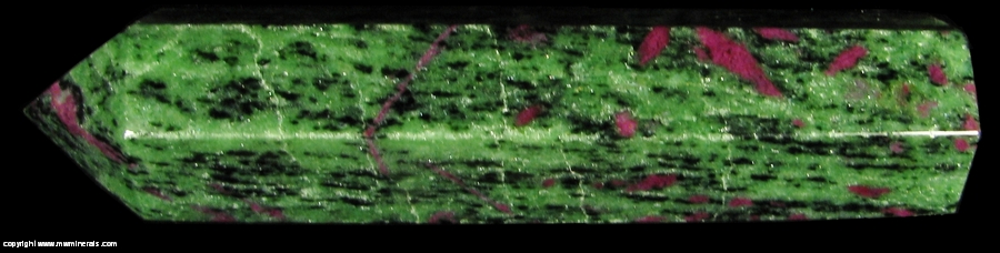 Mineral Specimen: Ruby Zoisite (Anyolite) Polsihed Obelisk - Corundum, Zoisite and Tseckermakite from Longido, Mt Kilimanjaro, Kilimanjaro Region, Tanzania