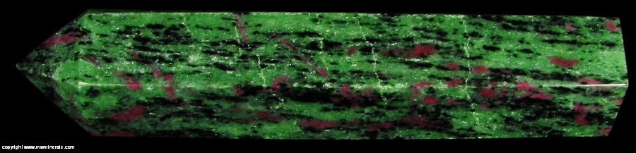 Mineral Specimen: Ruby Zoisite (Anyolite) Polsihed Obelisk - Corundum, Zoisite and Tseckermakite from Longido, Mt Kilimanjaro, Kilimanjaro Region, Tanzania