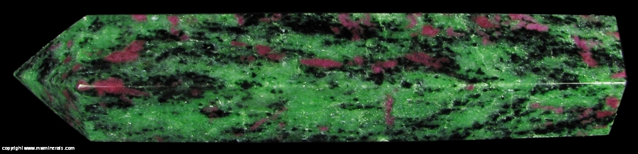 Mineral Specimen: Ruby Zoisite (Anyolite) Polsihed Obelisk - Corundum, Zoisite and Tseckermakite from Longido, Mt Kilimanjaro, Kilimanjaro Region, Tanzania