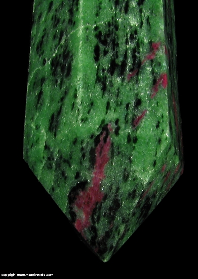 Mineral Specimen: Ruby Zoisite (Anyolite) Polsihed Obelisk - Corundum, Zoisite and Tseckermakite from Longido, Mt Kilimanjaro, Kilimanjaro Region, Tanzania