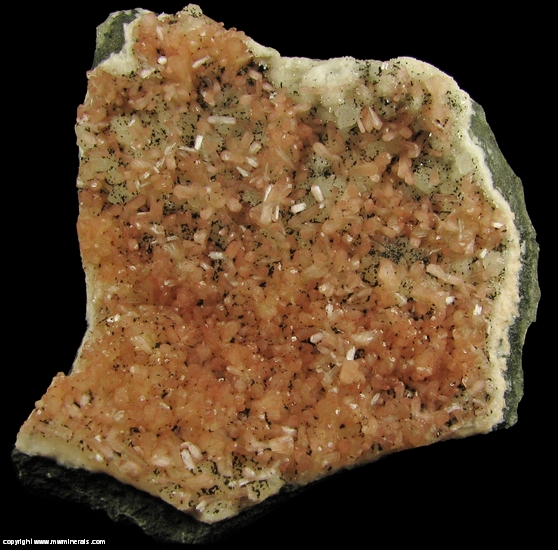 Mineral Specimen: Babingtonite on Stilbite from Nasik quarry, Nasik District, Maharashtra, India