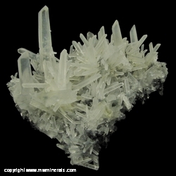 Minerals Specimen: Quartz variety: Candle on Galena and Sphalerite from Huaron, Peru Minerals Specimen: Quartz variety: Candle on Galena and Sphalerite from Huaron, Peru