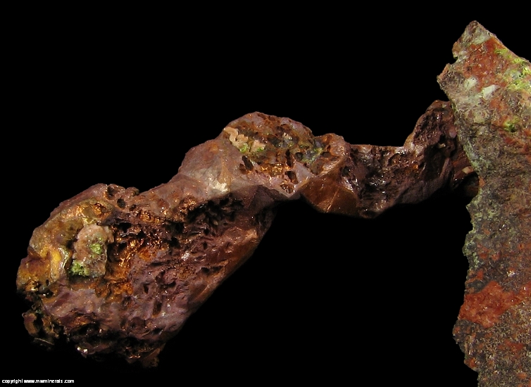 Mineral Specimen: Copper Crystals, Adularia Crystals, Massive Microcline, Epidote and Quartz from Adventure mine, Butler Lode, Greenland, Ontonagon County, Michigan, USA