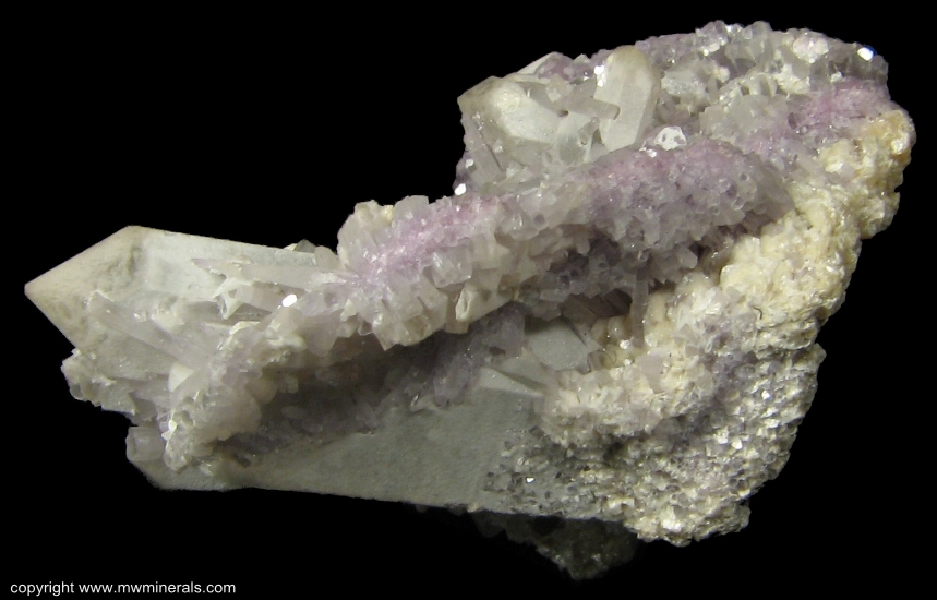 Mineral Specimen: Lepidolite, Quartz, Cookeite from Coronel Murta, Minas Gerais, Brazil