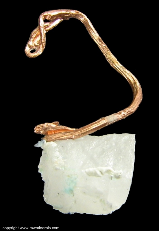 Mineral Specimen: Copper Wire Crystal on Calcite from Osceola Mine, Osceola, Houghton County, Michigan, USA