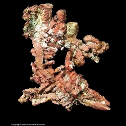 Minerals Specimen: Copper Crystals from Copper Falls Mine, Copper Falls, near Eagle Harbor, Keweenaw County, Michigan, USA